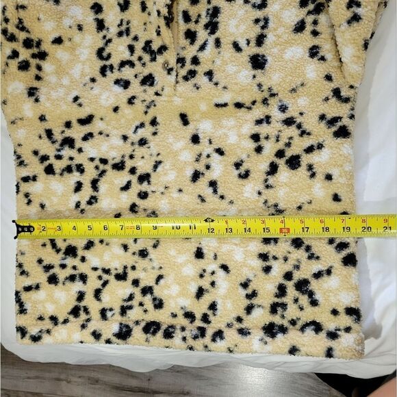 Loft Outlet Cozy Up Sherpa Quarter Button Jacket Cheetah small petite - Picture 5 of 9